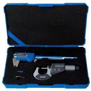 2 PIECE MEASURING TOOLS SET DIG. CALIPER 0-150MM & DIG. OUTSIDE MICROM