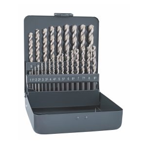 COBALT DRILL BIT SET 25 PIECE 1-13MM X 0.5 IN METAL CASE