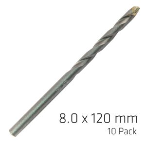 MASONRY DRILL BIT LONG LIFE 8 X 120MM 10PACK