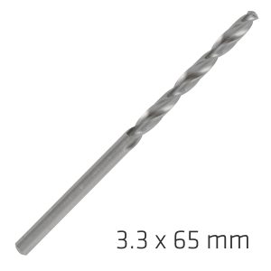 ALPEN PRO HSS 3.3MM DRILL DIN 338 RN 135 SPLIT POINT PLASTIC WALLET  (