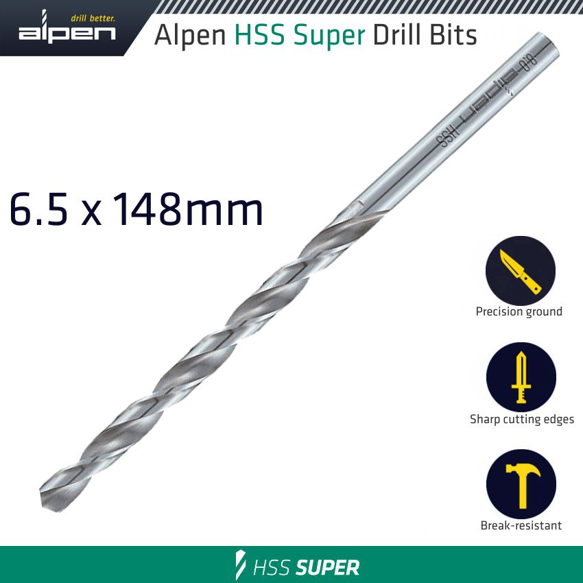 HSS DRILL BIT LONG 6.5 X 148MM BULK