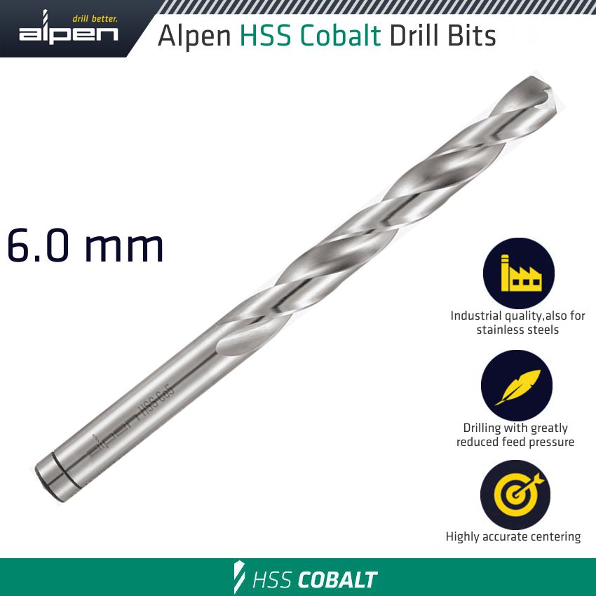 HSS COBALT DIN 338 6.0MM BULK