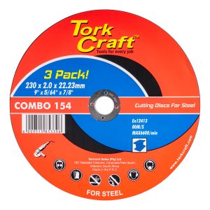 CUTTING DISC (3 PK) STEEL 230X2.0X22.23MM (ABR230S-1)
