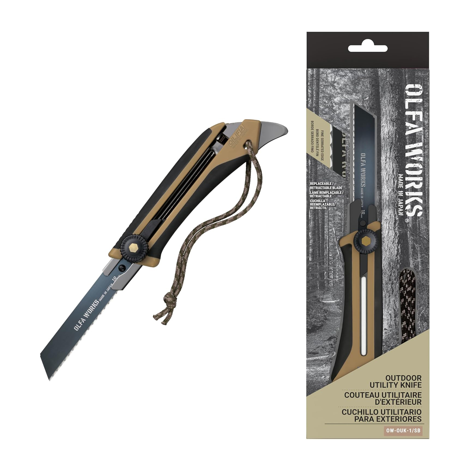 OLFA OUTDOOR UTILIYU KNIFE SAND COLOUR