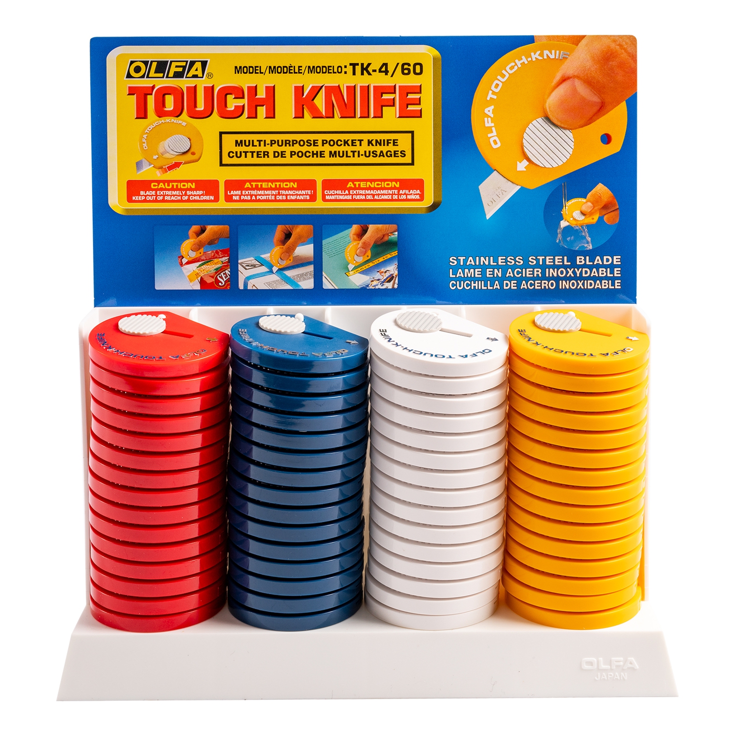 OLFA TOUCH KNIFE 60 PER BOX 4 COLOUR YELLOW