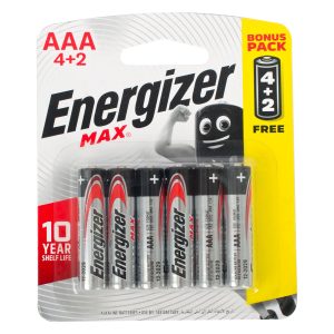 MAX AAA BATTERY-6PACK 4+2 FREE ENERGIZER