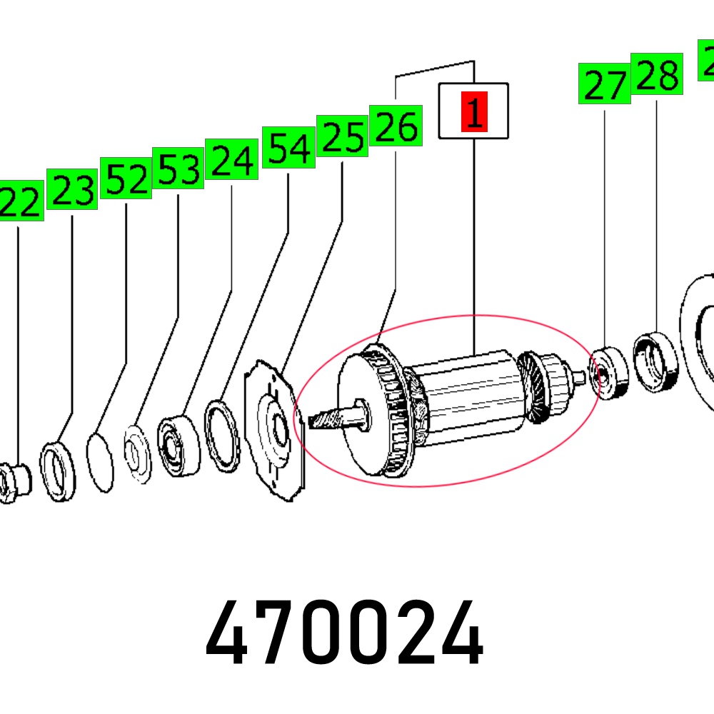 ARMATURE (240V) POLLUX 180E 317.675 230V