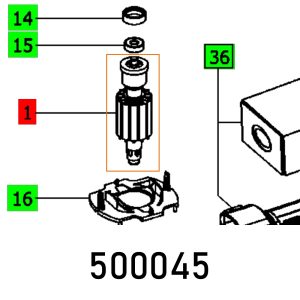 ARMATURE ES150-5E 230-240V ET-BG