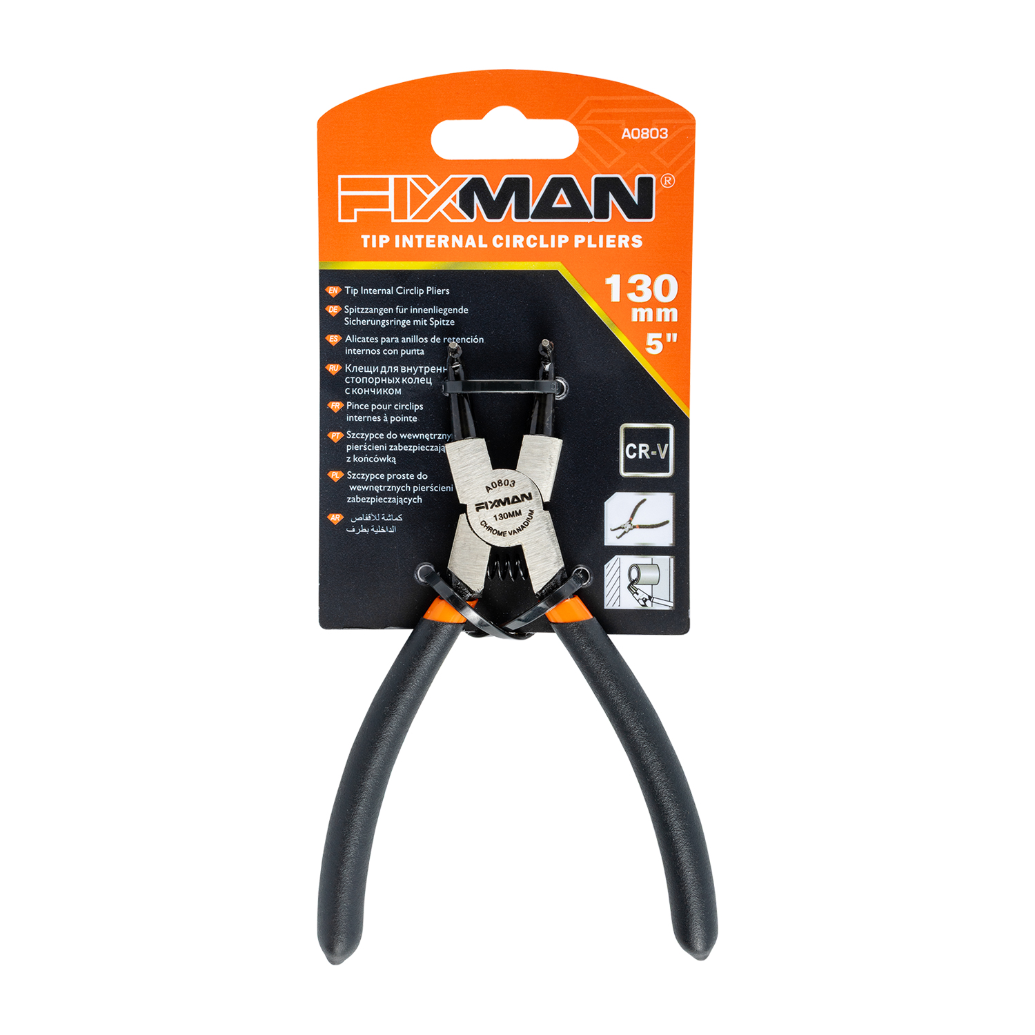 FIXMAN INTERNAL CIRCLIP PLIERS 5'/130MM X 90 DEG