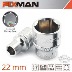 FIXMAN 3/8' DRIVE HEX SOCKET 22MM