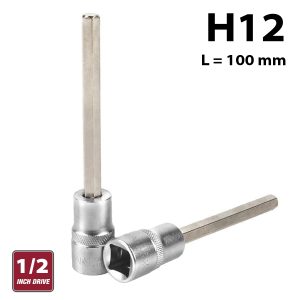 FIXMAN 1/2' DR. 12 MM X 100MM HEX ALLEN BIT SOCKET H12