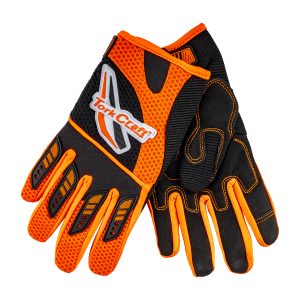 LIMITED EDIT. LARGE  RACING GLOVE ORANGE SYN. LEATHER
