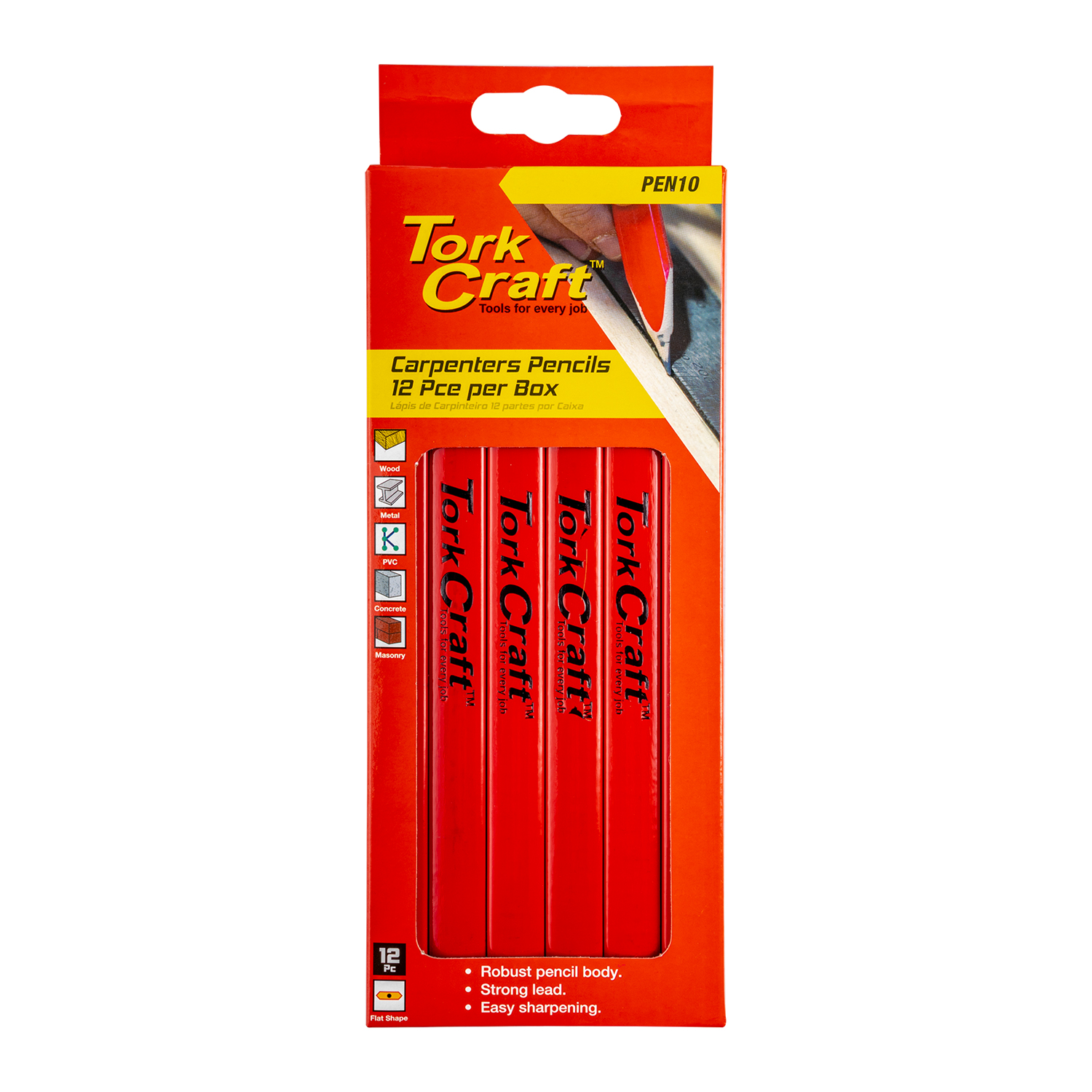 TORK CRAFT CARPENTERS PENCIL 175MM - 12 PER BOX