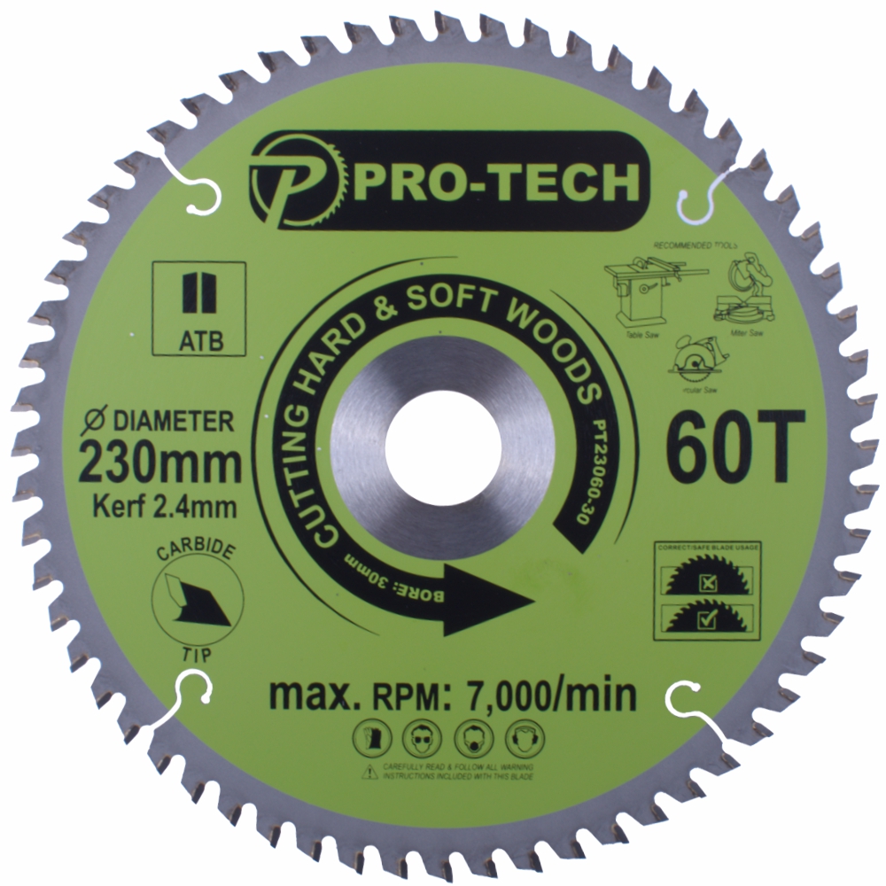 SAW BLADE TCT 230 X 2.4 X 30 X 60T WOOD PROF.