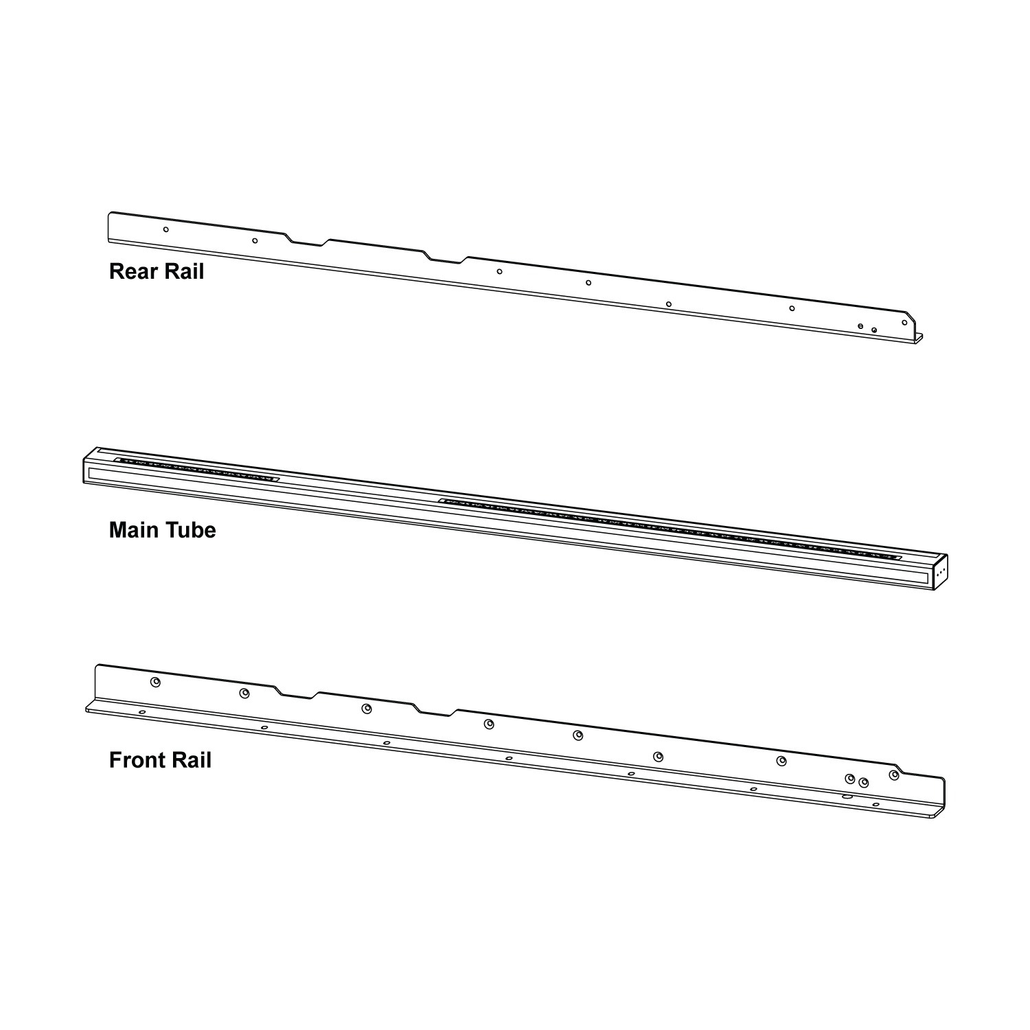 INDUSTRIAL SERIES 36' EXT RAIL ASSEMBLY