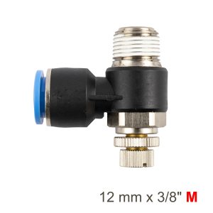 FLOW CONTROL SWIV. ELBOW PU 12MM X 3/8' M