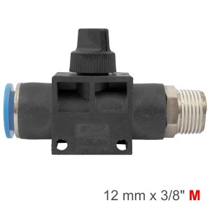 PU HOSE FITTING VALVE 12MM X 3/8'M