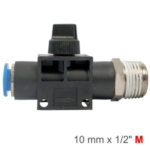 PU HOSE FITTING VALVE 10MM X 1/2'M
