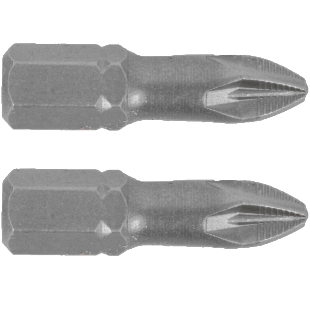 POZI.2 X 25MM INS.BIT 2/CARD