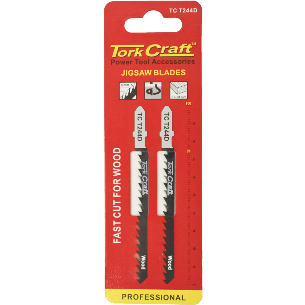 T-SHANK JIGSAW BLADE FAST CUT FOR WOOD 4MM 6TPI 2PC