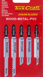T-SHANK JIGSAW BLADES 5 PIECE ASSORTED