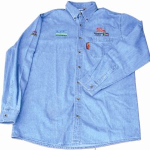 VERMONT MENS LONG SLEEVED DENIM SHIRT STONE WASHED MEDIUM