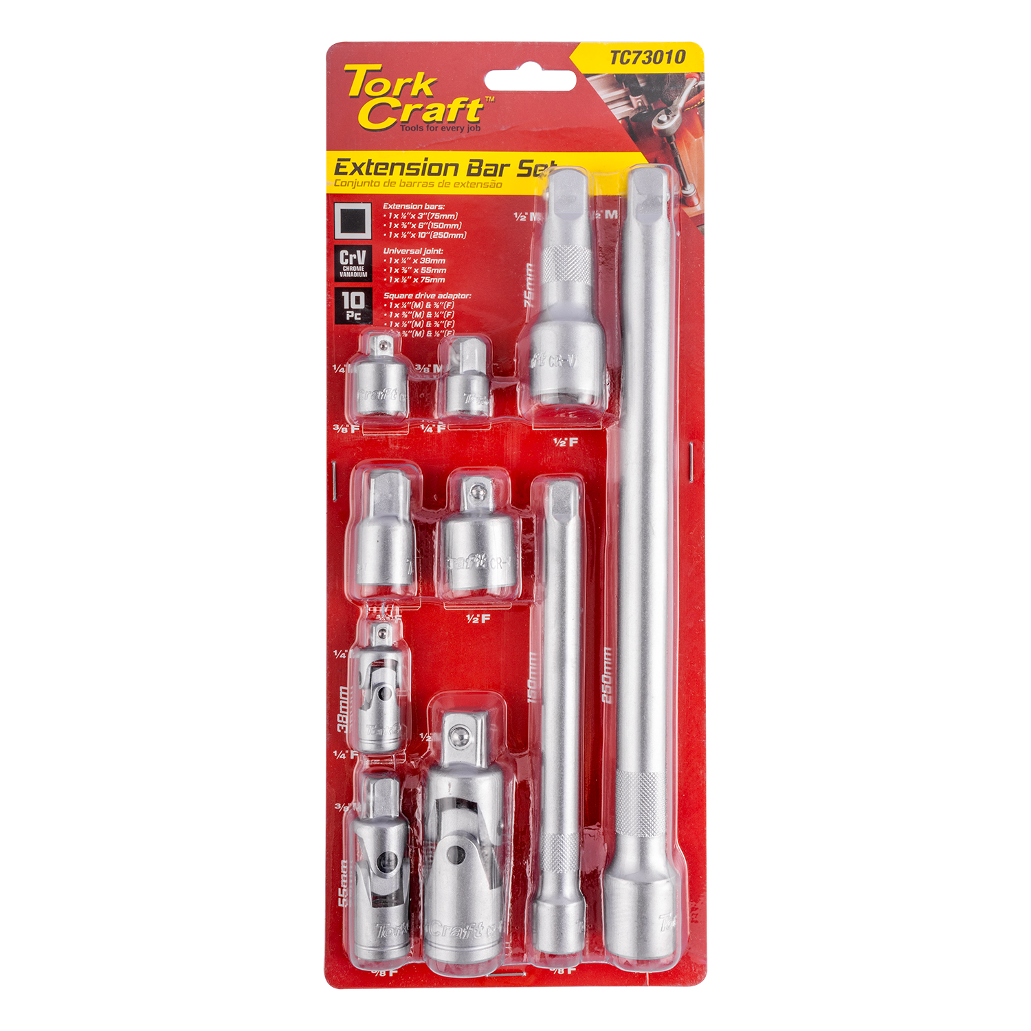 SOCKET ADAPTOR & EXTENTION SET 1/2'