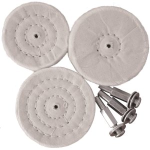 3 PCE WHITE BUFF SET ALL PORTABLE DRILLS