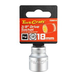 SOCKET 3/8'DR 18MM 12PT CRV