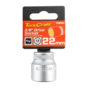 SOCKET 3/8'DR 22MM 12PT CRV