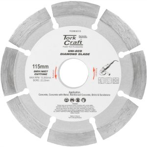 DIAMOND BLADE SEGM 115MM X 10MM REINFORCED CONCRETE