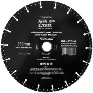 DIAMOND BLADE SEG.230X22.23MM VACUUM BRAZED METAL CUTTING