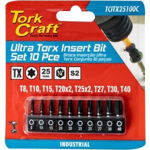 TORX IMPACT 10PC INSERT BIT SET (T8