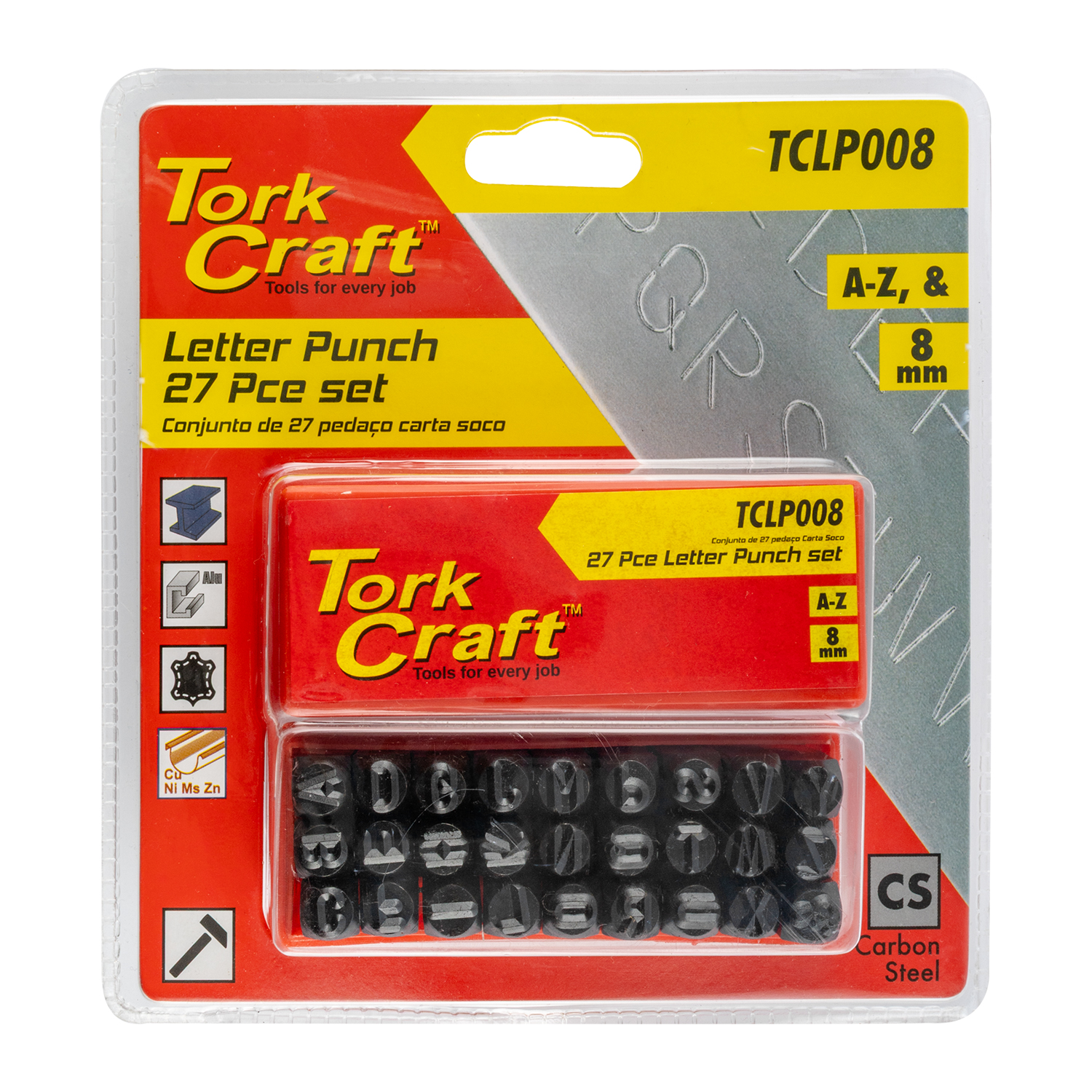 LETTER PUNCH SET 8MM (A-Z) CAPITAL BLACK FINISH