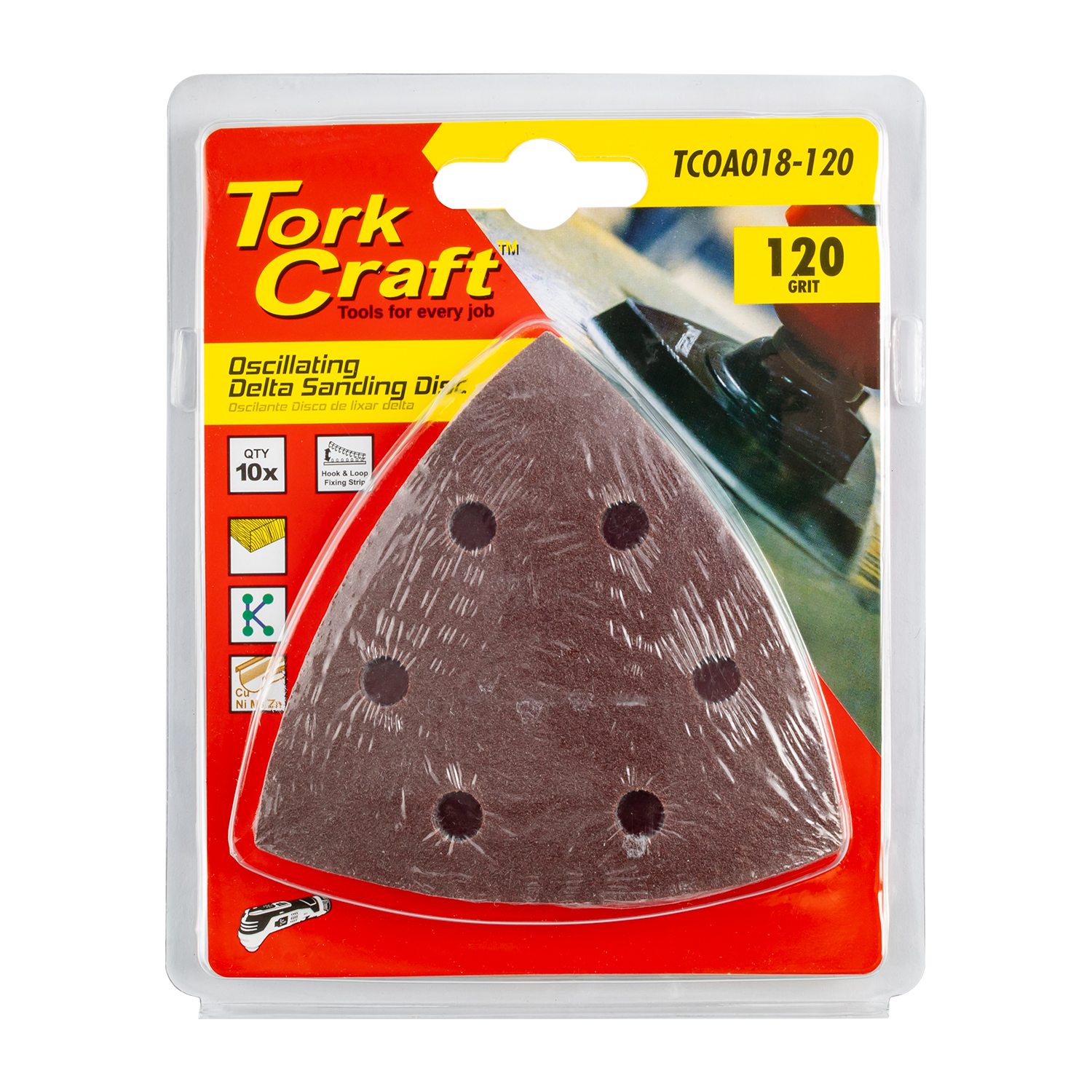 OSCILLATING SANDPAPER A/O 93MM 10PC DELTA SHAPE 120GRIT