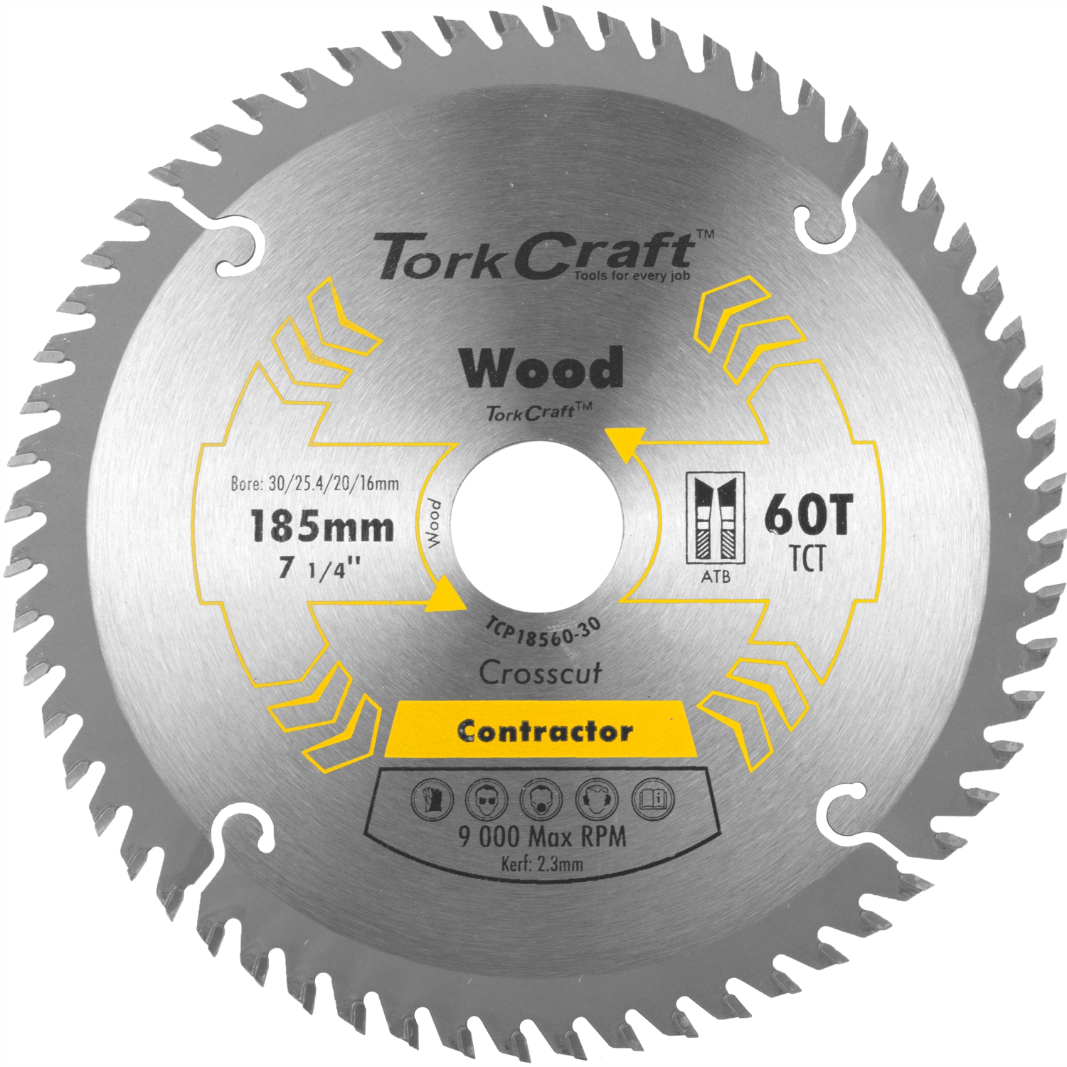 BLADE CONTRACTOR 185X60T 30/20/16/1 CIRCULAR SAW TCT