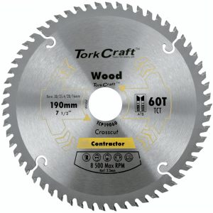BLADE CONTRACTOR 190 X 60T 30/1/20/16 CIRCULAR SAW TCT