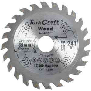 TCT SAW BLADE 85MM X 1.2MM X 15MM X 24T WOOD THIN KERF