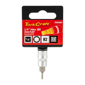 SOCKET BIT 1/4'DR HEX H2 S2 MATERIAL