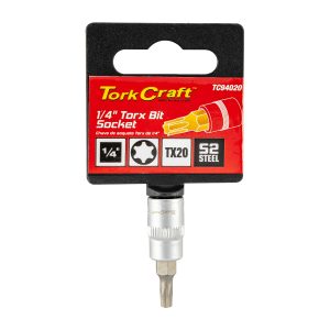 SOCKET BIT 1/4'DR TORX T20 S2 MATERIAL