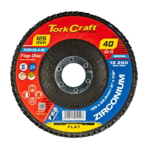 FLAP DISC ZIRCONIUM 125MM 40 GRIT FLAT