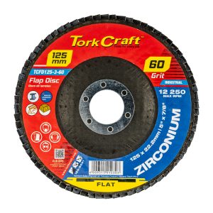 FLAP DISC ZIRCONIUM 125MM 60 GRIT FLAT