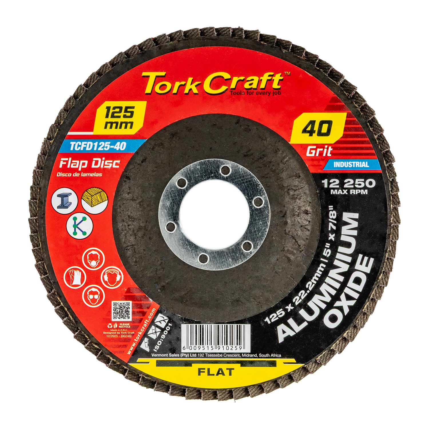 FLAP SANDING DISC 125MM 40GRIT A/O