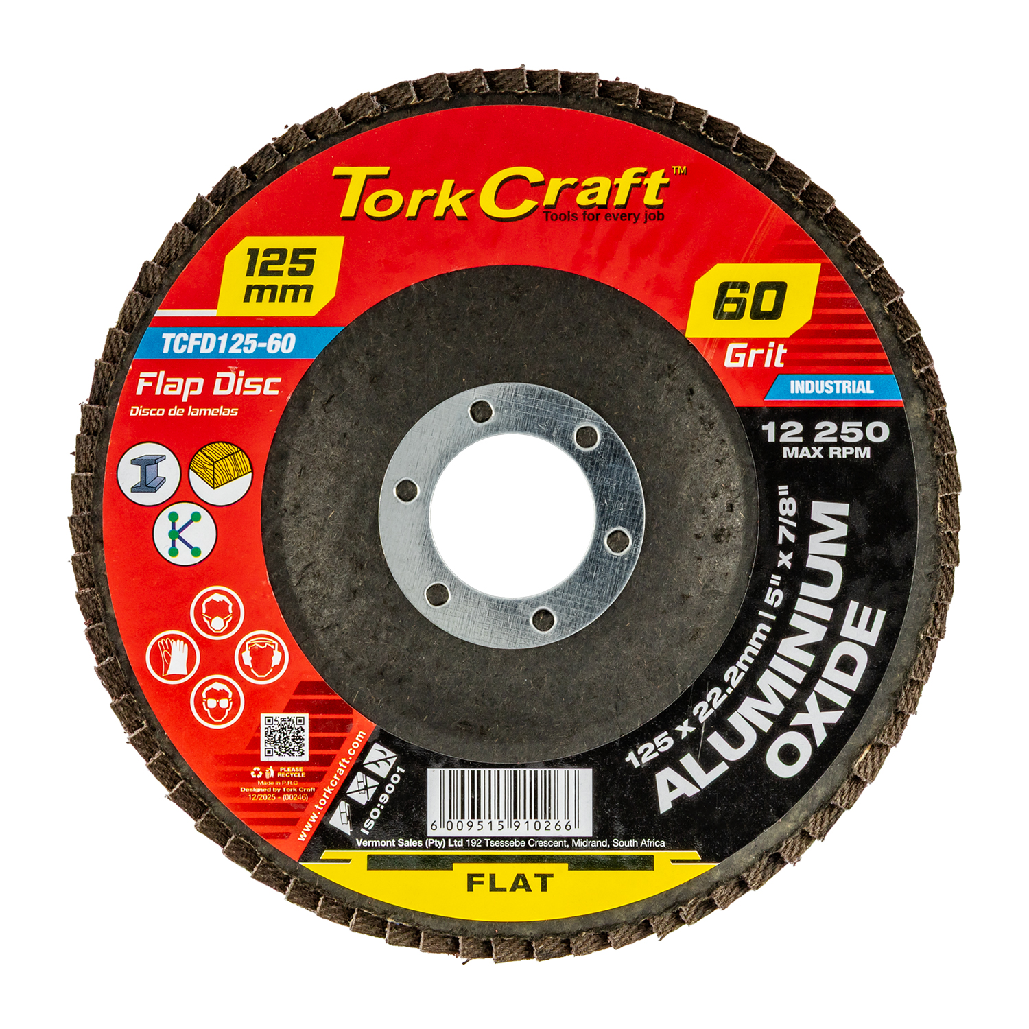 FLAP SANDING DISC 125MM 60GRIT A/O